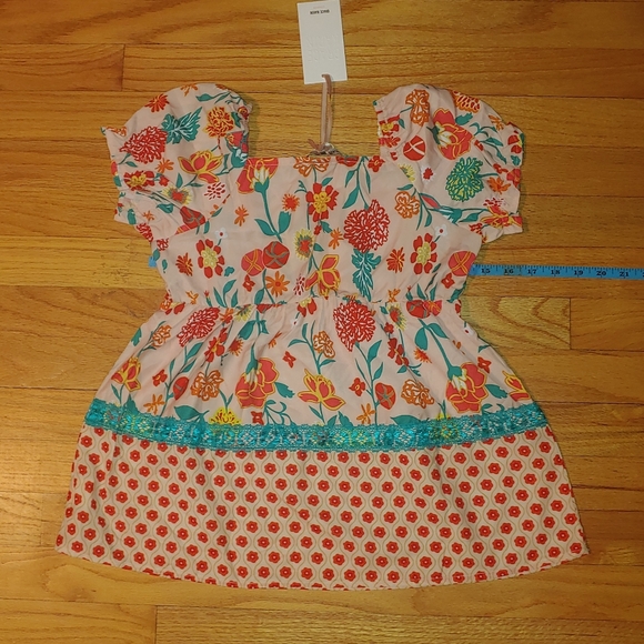 Summer Orange Floral Square Neck Short Sleeved Peplum Top GRACE KARIN Girls 10Y - Picture 6 of 9